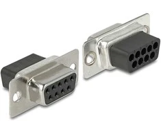 Delock D-Sub 9 Pin Buchse zu RJ50 Buchse Montagesatz grau