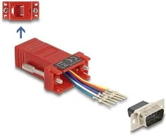 Delock D-Sub 9 Pin Stecker zu RJ12 Buchse Montagesatz raudona