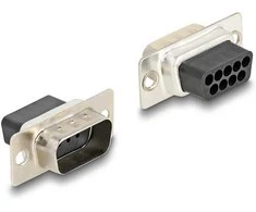 Delock D-Sub 9 Pin Stecker zu RJ12 Buchse Montagesatz blau