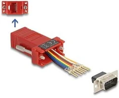 Delock D-Sub 9 Pin Stecker zu RJ45 Buchse Montagesatz raudona
