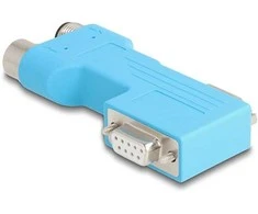 Delock D-Sub 9 Stecker und Buchse zu M12 Stecker und Buchse A-kodiert 5 pin CAN Bus Verteiler 90° blau