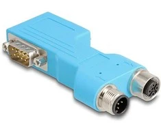 Delock D-Sub 9 Stecker und Buchse zu M12 Stecker und Buchse A-kodiert 5 pin CAN Bus Verteiler 90° blau