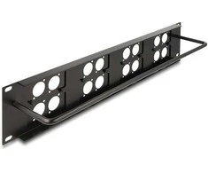 Delock D-Typ 19? Patchpanel mit 4 D-Typ Platten 86 x 86 mm und 4 Ports 2 HE juodas