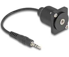 Delock D-Typ Kabelis 3,5 mm 3 Pin Klinkenstecker zu Buchse juodas 20 cm