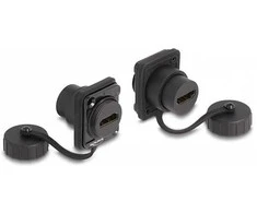 Delock D-Typ Modul HDMI-A Buchse zu HDMI-A Buchse mit Verschlusskappe IP67 staub- und wasserdicht