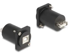 Delock D-Typ Modul USB 2.0 Typ-B Buchse zu Typ-A Buchse mit Schrauben juodas