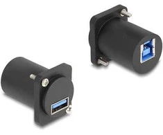Delock D-Typ Modul USB 5 Gbps Typ-A Buchse zu Typ-B Buchse mit Schrauben juodas