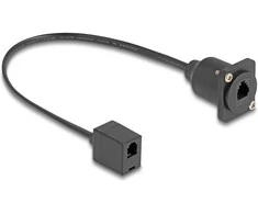 Delock D-Typ RJ10 Kabelis Buchse zu Buchse juodas 30 cm