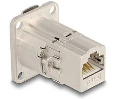 Delock D-Typ RJ45 Einbaubuchse / Kupplung Cat.6A STP Metall
