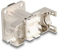 Delock D-Typ RJ45 Einbaubuchse mit LSA Anschluss Cat.6A STP Metall