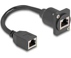 Delock D-Typ RJ45 Kabelis Buchse zu Buchse Cat.5e juodas 20 cm