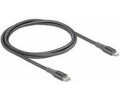 Delock Atblokuokite duomenų ir įkrovimo laidą USB Type-C™ su Lightning™, kad galėtumėte naudoti pilką 1 m MFi
