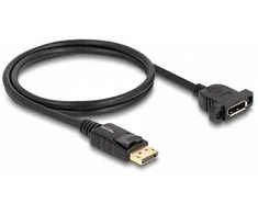 Delock DisplayPort 1.4 Kabelis 8K 30 Hz Stecker zu Buchse 1 m zum Einbau juodas
