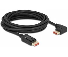 Delock DisplayPort Kabelis Stecker gerade zu Stecker 90° links gewinkelt 8K 60 Hz 5 m