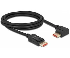 Delock DisplayPort Kabelis Stecker gerade zu Stecker 90° links gewinkelt 8K 60 Hz 2 m