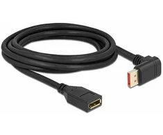 Delock DisplayPort Verlängerungskabel Stecker 90° unten gewinkelt zu Buchse 8K 60 Hz 3 m