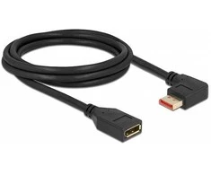 Delock DisplayPort Verlängerungskabel Stecker 90° links gewinkelt zu Buchse 8K 60 Hz 2 m