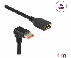 Delock DisplayPort Verlängerungskabel Stecker 90° unten gewinkelt zu Buchse 8K 60 Hz 1 m