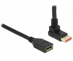 Delock DisplayPort Verlängerungskabel Stecker 90° oben gewinkelt zu Buchse 8K 60 Hz 1 m