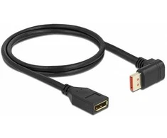 Delock DisplayPort Verlängerungskabel Stecker 90° unten gewinkelt zu Buchse 8K 60 Hz 1 m