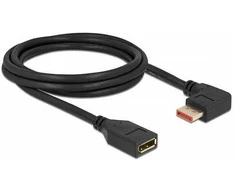 Delock DisplayPort Verlängerungskabel Stecker 90° rechts gewinkelt zu Buchse 8K 60 Hz 2 m