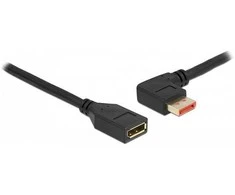 Delock DisplayPort Verlängerungskabel Stecker 90° links gewinkelt zu Buchse 8K 60 Hz 1 m