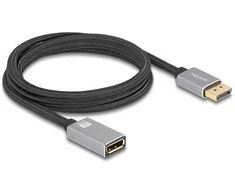 DELOCK DisplayPort Verlngerungskabel 8K 60 Hz 2 m grau Metall be Einrastfunktion