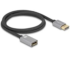DELOCK DisplayPort Verlngerungskabel 8K 60 Hz 1 m grau Metall be Einrastfunktion