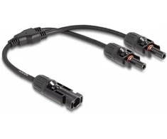 Delock DL4 Solar Splitter Kabelis 1 x Stecker zu 2 x Buchse 30 cm juodas
