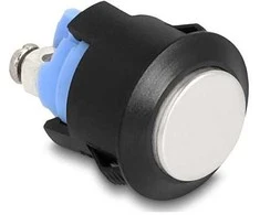 Delock Drucktaster zum Einbau 16 mm 2 x Schraubklemme Taster hoch Kunststoff Snap in Montage