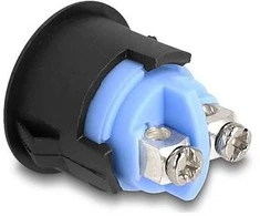 Delock Drucktaster zum Einbau 16 mm 2 x Schraubklemme Taster hoch Kunststoff Snap in Montage