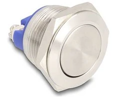 Delock Drucktaster zum Einbau 19 mm 2 x Schraubklemme Taster flach
