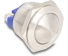 Delock Drucktaster zum Einbau 19 mm 2 x Schraubklemme Taster gewölbt