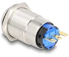 Delock Drucktaster zum Einbau 19 mm 3 x Lötanschluss
