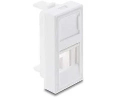 Delock Easy 45 H-Modulblende für Keystone Modul 1 Port mit Staubschutzklappe 22,5 x 45 mm baltas