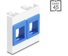 Delock Easy 45 Modul mit zwei Keystone Halterungen 45 x 45 mm, baltas / blau