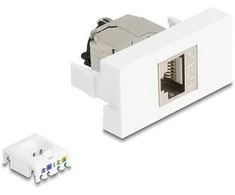 Delock Easy 45 Modul RJ45 Buchse zu LSA Cat.6A STP mit Verschlussclip und kabelbinderfrei