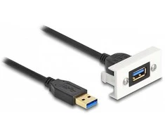 Delock Easy 45 Modul USB 5 Gbps Typ-A Buchse zu USB Typ-A Stecker mit Kabelpeitsche, 22,5 x 45 mm