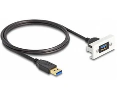 Delock Easy 45 Modul USB 5 Gbps Typ-A Buchse zu USB Typ-A Stecker mit Kabelpeitsche, 22,5 x 45 mm