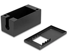 Delock Easy 45 Modulträger für Tisch- oder Wandmontage - 2 Port (22,5 x 45 mm) oder 1 Port (45 x 45 mm), Metall, juodas