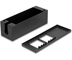 Delock Easy 45 Modulträger für Tisch- oder Wandmontage - 4 Port (22,5 x 45 mm) oder 2 Port (45 x 45 mm), Metall, juodas