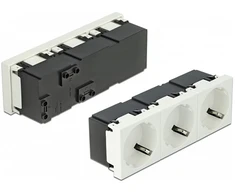 Delock Easy 45 Schutzkontakt-Steckdose 3-fach 45°-Anordnung 45 x 45 mm 5 Stück