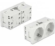 Delock Easy 45 Schutzkontakt-Steckdose 45°-Anordnung 2-fach erweiterbar 45 x 45 mm