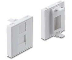 Delock Easy 45 V-Modulblende für Keystone Modul 1 Port mit Staubschutzklappe 45 x 45 mm baltas