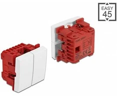 Delock Easy 45 Wippschalter 2fach 45 x 45 mm, baltas