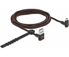 Delock EASY-USB 2.0 Kabelis Typ-A Stecker zu EASY-USB Typ Micro-B Stecker gewinkelt oben / unten 2 m juodas