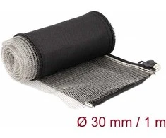 Delock EMV Abschirmgeflechtschlauch mit Reißverschluss hitzebeständig 1 m x 30 mm juodas