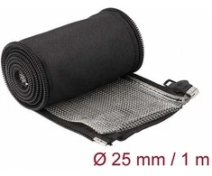 Delock EMV Abschirmgeflechtschlauch mit Reißverschluss hitzebeständig 1 m x 25 mm juodas