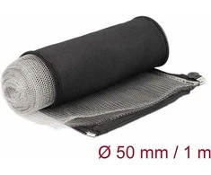 Delock EMV Abschirmgeflechtschlauch mit Reißverschluss hitzebeständig 1 m x 50 mm juodas
