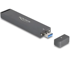 Delock Externes Gehäuse M.2 NVMe PCle SSD, SATA SSD (grau, mit USB Typ A-Stecker)